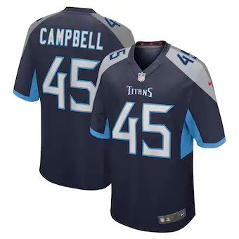 mens nike chance campbell navy tennessee titans player game